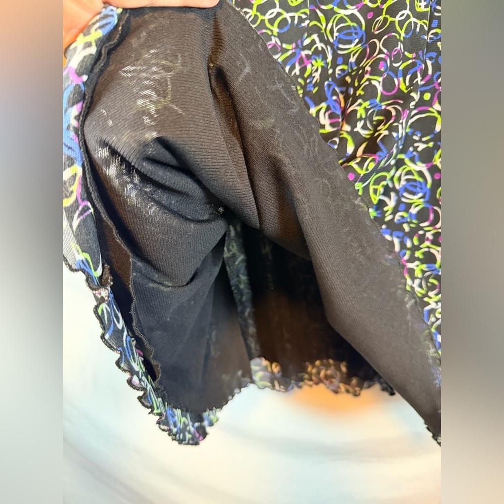 TanJay Black Maxi Skirt with Blue and Green Swirl Print Size Petite Medium - Picture 4 of 8